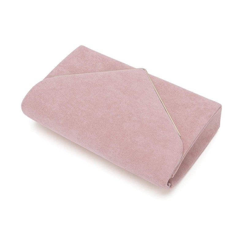 CHARMING TAILOR Faux Suede Clutch Bag Elegant Metal Binding Evening Purse for Wedding/Prom/Black-Tie Events (Pink) - Image 5